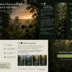 Dawn chorus Brazil blog layout showing rainforest recording, birds, rain, and field audio setup
