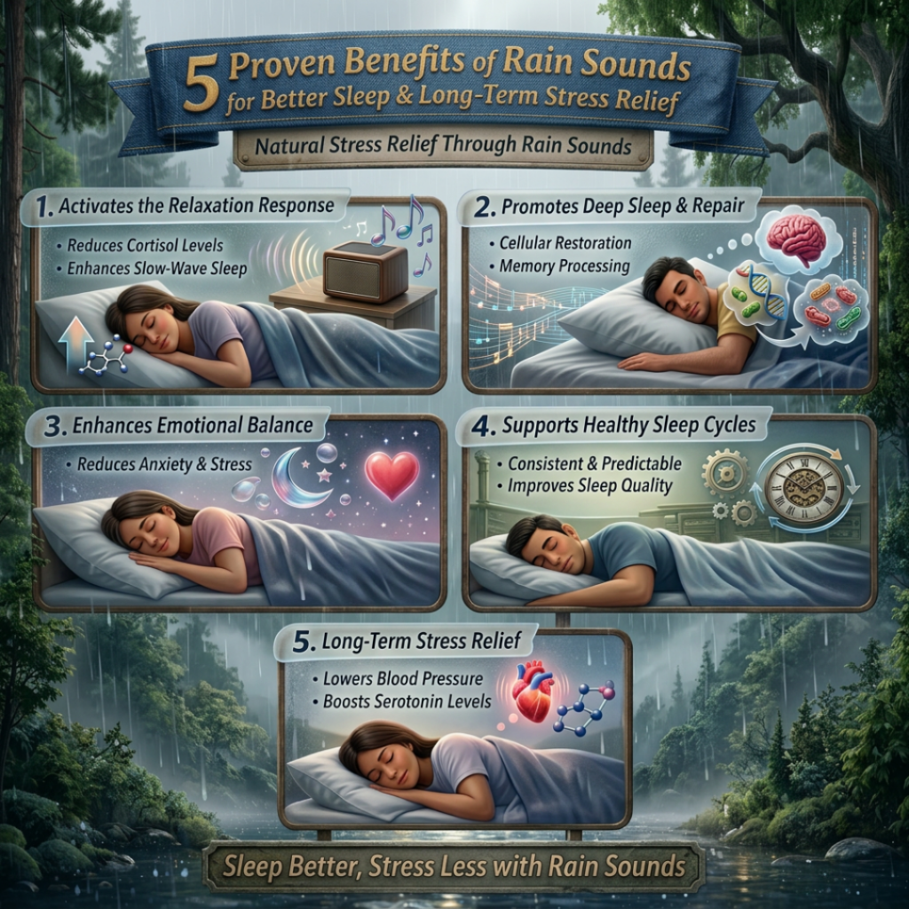 5 Proven Benefits of Rain Sounds for Better Sleep and Long-Term Stress Relief