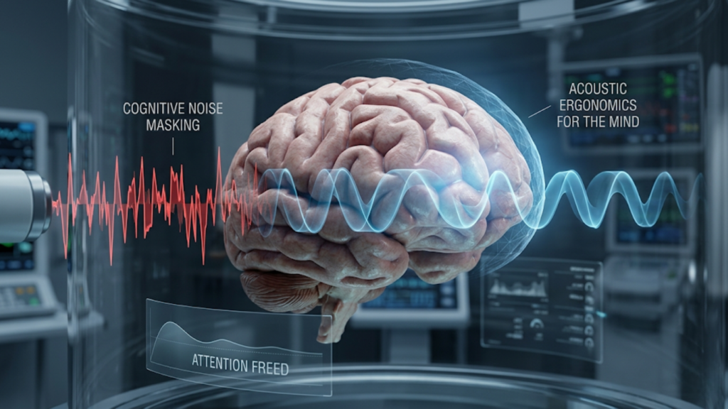 Sound therapy focuses on using cognitive noise masking and acoustic ergonomics to free attention and concentration.
